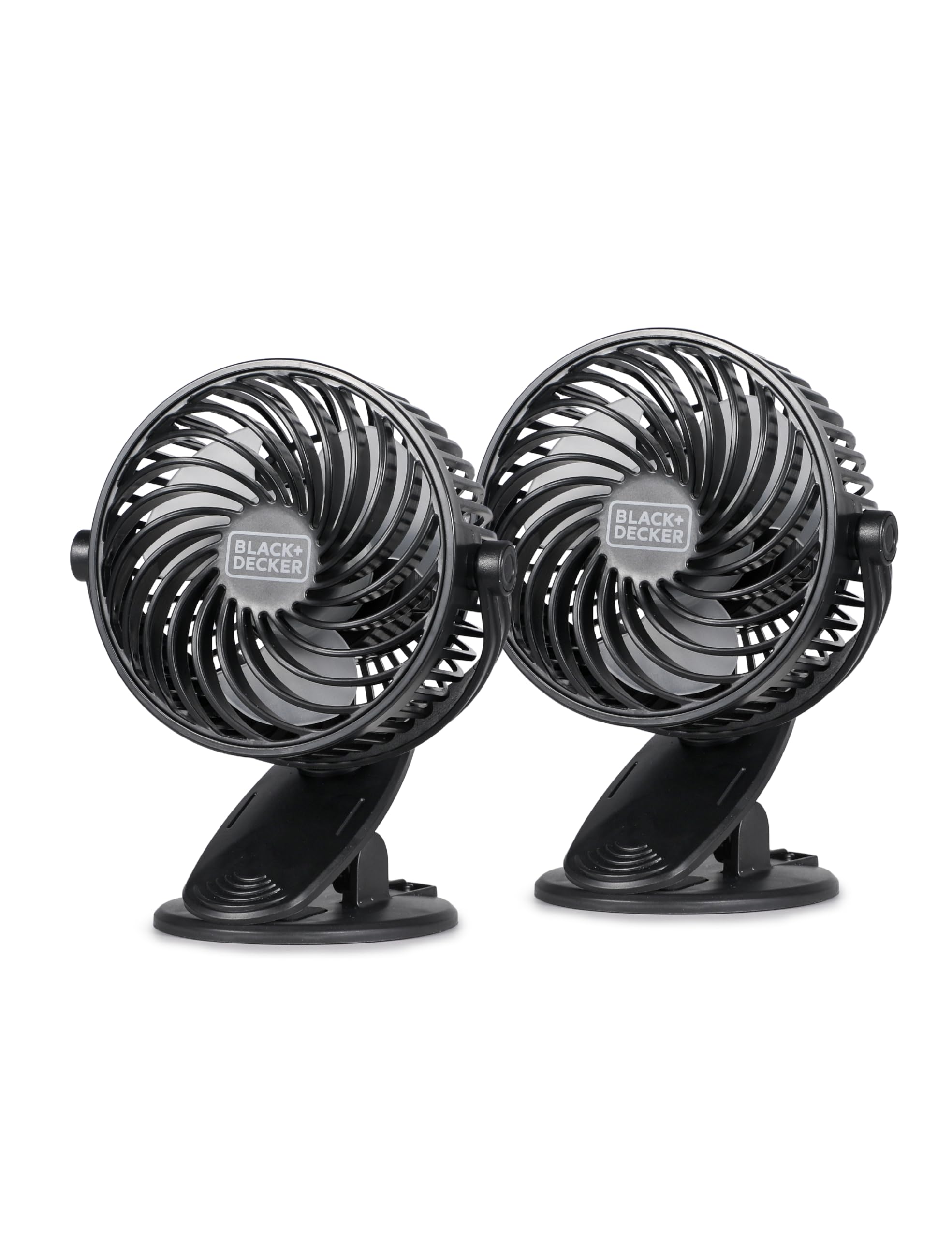 BLACK+DECKER Dual-Use 4" Desk & Clip Fan 2-Pack