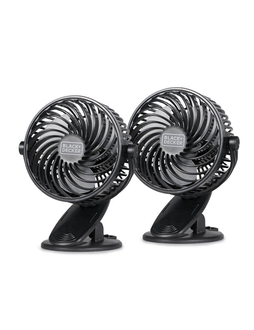 BLACK+DECKER Dual-Use 4" Desk & Clip Fan 2-Pack